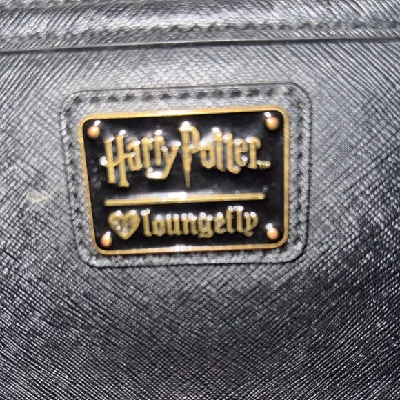 Loungefly Black Crossbody Bag with Gold Accents - Picture 2 of 5